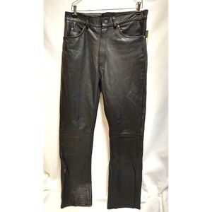 new DREAM APPAREL QUALITY BLACK LEATHER PANTS, SIZE 34, LINED & READY TO RIDE‎